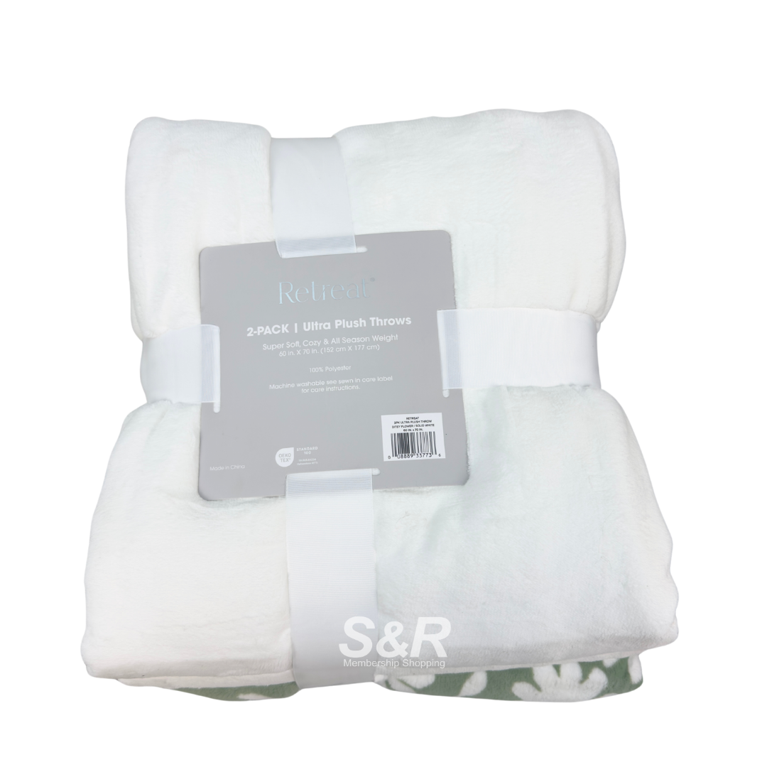 Retreat Ultra Plush Throws 60in x 70in 2-Pack Retreat Ultra Plush Throws 60in x 70in 2-Pack